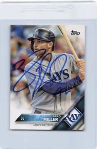 2016 Topps #646 Brad Miller Rays Signed Auto *J4570 - Picture 1 of 2