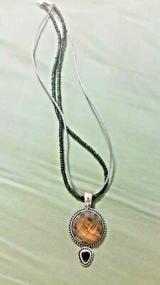 STUNNING Kenneth Cole Silver Tiger eye Multi Strand Beaded Necklace SIGNED  #030 - Image 1 of 3