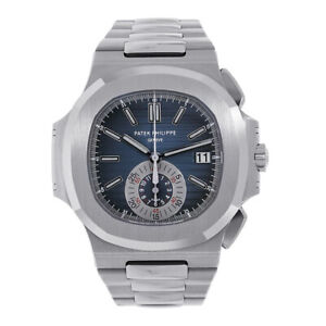 Patek Philippe Nautilus Watch 40MM Blue Index Hour Markers Dial Stainless Steel
