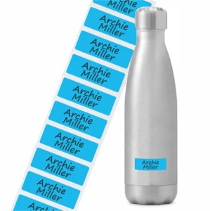 Water Bottle Labels Personalised Dishwasher Proof / Waterproof Nametags - Ocean - Picture 1 of 9