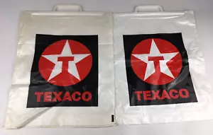 Menge 2 Vintage weiße Texaco Plastiktüten 1980er Jahre - Bild 1 von 2