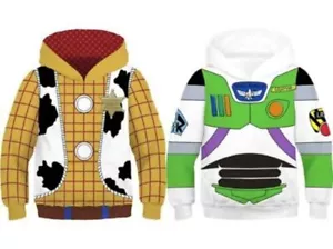 Kids Toy Story Woody And Buzz Lightyear Hoodie Pullover Sweatshirt Cosplay Coat - Picture 1 of 12