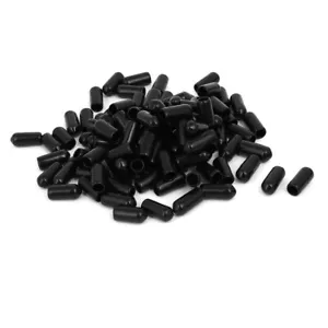 5.5mm Inner Dia Rubber Hose End Cap Screw Thread Protector Cover Black 100pcs - Picture 1 of 3