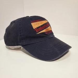 Timberland Low Profile Hat Cap Blue Strap Back 100% Cotton Vintage Style Logo - Picture 1 of 10