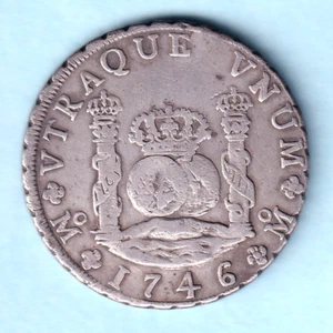 Mexico. 1746-MF 8 Reales - Pillar Dollar.. aVF - Imagen 1 de 2
