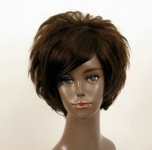 Perruque afro femme 100% cheveux naturel châtain ref LAET 07/6 - Imagen 1 de 9