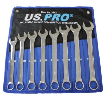 US PRO Jumbo Spanner 8pc Long Reach Combination Wrench Set 22mm - 32mm 3442 - Image 1 of 3