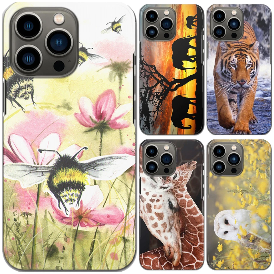 Bee Phone Case For Motorola G62/One/G8 Horse/Elephant/Giraffe/Tiger Hard Cover - Image 1 of 4