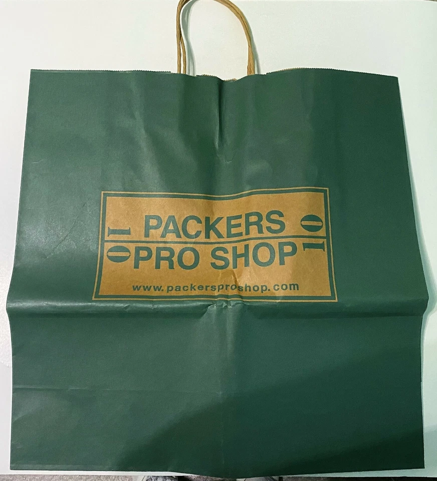 Sacola de compras de papel Green Bay Packers Pro Shop vintage 2004 - Imagem 1 de 1