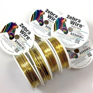 Alambre Cebra Color Oro Latón Alambre Redondo 12 14 16 18 20 22 24 26 28 calibre Joyería - Imagen 1 de 23