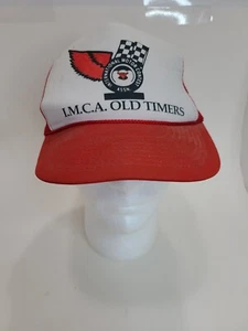Vintage I.M.C.A. "Old Timers" Trucker Hat Used As-Is Red & White - Picture 1 of 7