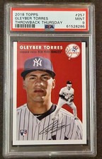 2018 Topps Throwback Thursday #257 Gleyber Torres ROOKIE RC SP PSA 9 Mint TBT