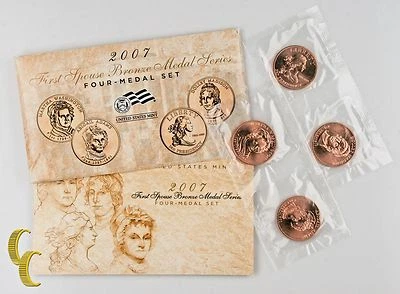 2007 First Spouse Bronze Medal Series 4 Medal Set US Mint - Image 1 of 4