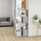 NNEVL Book Cabinet Room Divider Concrete Grey 60x24x124.5 cm