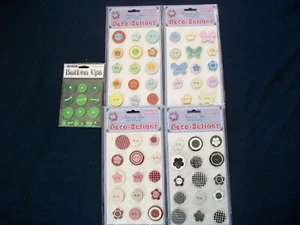 Lot of 5 pkgs Scrapbooking DECO-BUTTONS Embellishments Acid Free Forever in Time - Picture 1 of 3