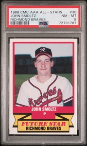 PSA 8 1988 Triple A All-Stars CMC #30 John Smoltz RC Richmond Braves Pop45
