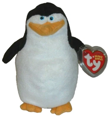 Ty SKIPPER the Penguin Beanie Baby - MADAGASCAR EXCLUSIVE MWMT Stuffed Plush Toy - Image 1 of 4