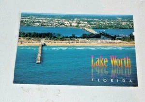 POSTCARD VINTAGE 4 X 6 LAKE WORTH AERIAL VIEW - Picture 1 of 2