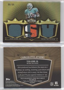 2007 Topps Triple Threads Relics Gold /9 Ted Ginn Jr #TTR17 Rookie RC