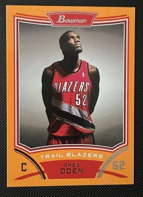 Selecciones y estrellas del draft Bowman 2008-09 - Greg Oden #52 naranja/299 Foto 1 de 2