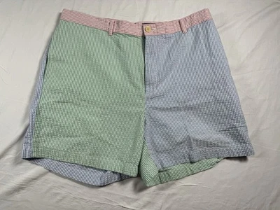 Pantalones Cortos Club Vineyard Vines Para Hombres 40 Multicolor Seersucker 100% Algodón Foto 1 de 4