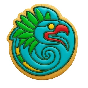 Aztec Quetzalcoatl Emblem Cookie Cutter - 4x3.75" Premium Baking Tool - Picture 1 of 6
