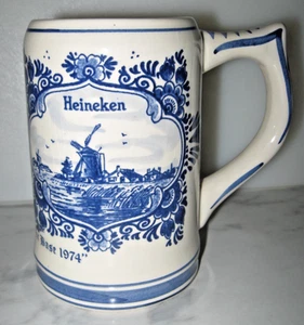 VTG Heineken Delft Blue Stein Beer Mug Holland OKTOBERFEST GOOSE AIR BASE 1974 - Picture 1 of 6