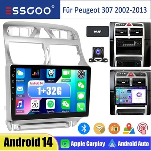 Android14 Autoradio DAB+KAM Carplay Für Peugeot 307 SW CC 2002-2013 GPS Nav RDS - Bild 1 von 14