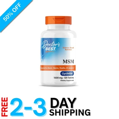 Comprimidos MSM Doctors Best 1500 mg - Soporte articular para cabello, piel y uñas Foto 1 de 4