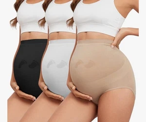 Ropa interior de maternidad de cintura alta/forma de ropa interior sobre protuberancia con soporte para vientre - Imagen 1 de 2
