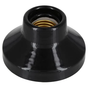 Lámpara de techo E27 lámpara de pared portalámparas cerámica porcelana esmaltada negro - Imagen 1 de 6
