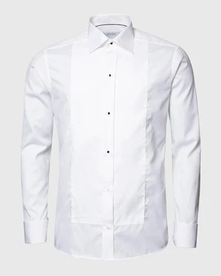 Eton White French Cuff Pique Tuxedo Evening Shirt Classic Fit 44 17.5 - Image 1 of 4