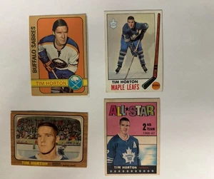 Tim Horton 4 Card Hockey Lot Topps OPC Maple Leafs Sabres 1967 1969 1973 - Bild 1 von 9