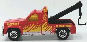 Matchbox 1987 GMC Wrecker Tow Truck Red w/Graphics 1:72 Diecast Loose - Picture 1 of 5
