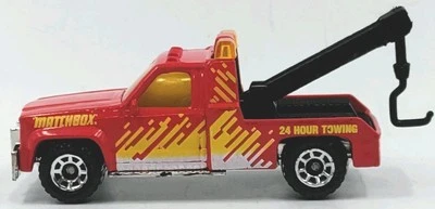 Matchbox 1987 GMC Wrecker Tow Truck Red w/Graphics 1:72 Diecast Loose - Image 1 of 4