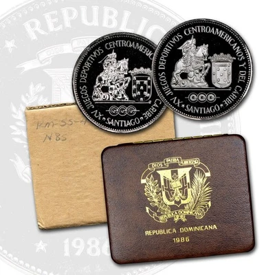 DOMINICAN REPUBLIC 1986 Special Set PROOF UNC Central American & Caribbean Games - Image 1 of 3