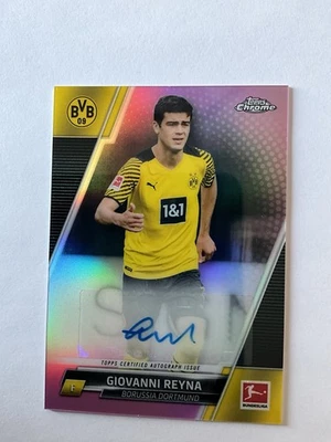 Topps 2021 cromo Bundesliga Giovanni Reyna rosa Prizm automático/75 #BCA-GR USMNT SP Foto 1 de 2
