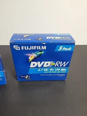 Dvd-rw Fujifilm Discs Disks Dvds 120 Min 4.7gb Jewel Cases Brand New Pk Of 5  AM - Image 1 of 4