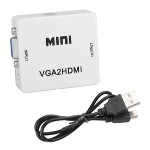 VGA to HDMI Converter 1080P Video 3.5mm Audio Adapter for PC Laptop LCD Monitor - Picture 1 of 9