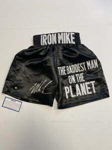 Mike Tyson Autograph Signed Boxing Trunks Custom Embroidered Steiner COA