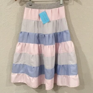 Skirt Girl 8 100% Cotton Ruffle Tier Midi Colorblock Colorful Mom and Pop's Kids - Picture 1 of 8