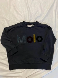 Molo Black Sweatshirt  Pullover With Colorful Logo Kids Size 10 - Picture 1 of 7
