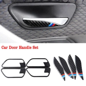 Real Carbon Fiber Car Door Handle Interior Trim Cover For BMW 3/4 Series F30 F34 - Picture 1 of 8
