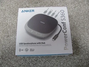 Neu Anker PowerConf S360 Konferenz Freisprecheinrichtung mit USB Hub grau (A3307041) - Bild 1 von 4