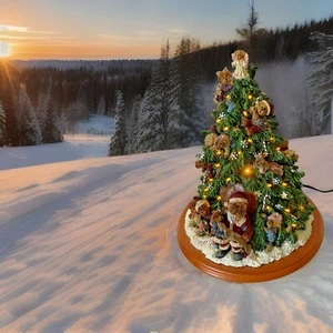 Danbury Mint 2001 Boyd's Bears Collection Lighted Christmas Tree with Box - Picture 1 of 20