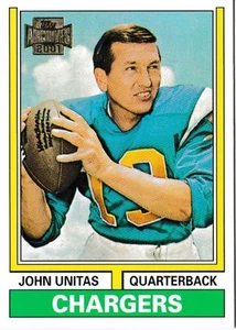 2001 Topps Archives Johnny Unitas San Diego Chargers #132 Football Card - Picture 1 of 2