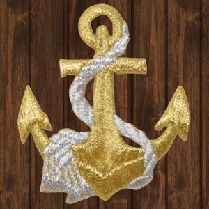 Anchor & Rope Embroidered Patch — Iron On - Picture 1 of 1