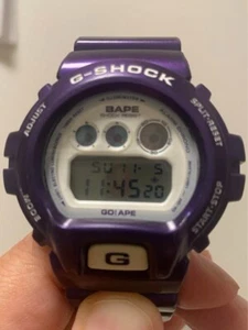 CASIO G-SHOCK BAPE A BATHING APE Collaboration DW-6900 Purple set USED working - Picture 1 of 13