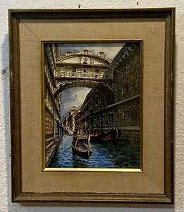 MARCHETTO Original Venice Italian Canal Watercolor Landscape Painting FRAMED - Picture 1 of 10