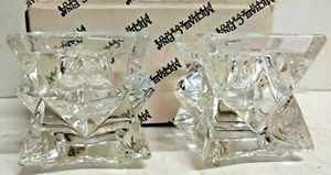 Vintage? Michael C. Fina Fifth Avenue Star Shaped Lead Crystal Candle Holders - Picture 1 of 4